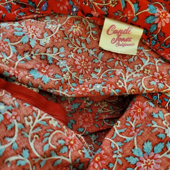 VTG Candi Jones CA Dress Paisley Floral Prairie Lace Dress Women EUC - Picture 6 of 6